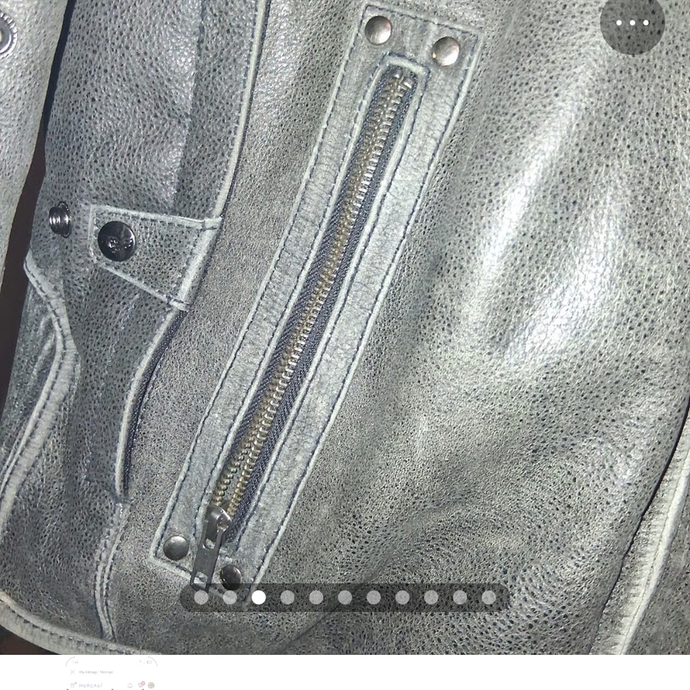 Men's Gray Performance Leather Jacket - image 6